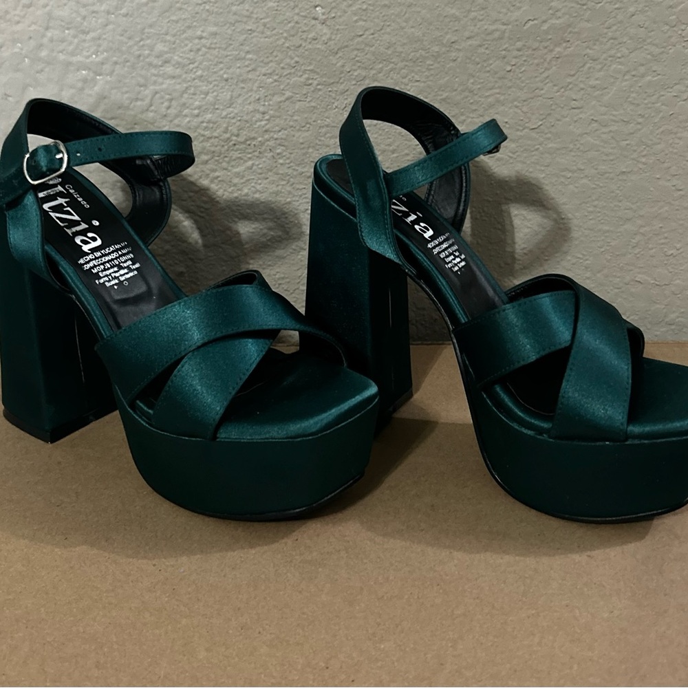 Green Platform Heels
